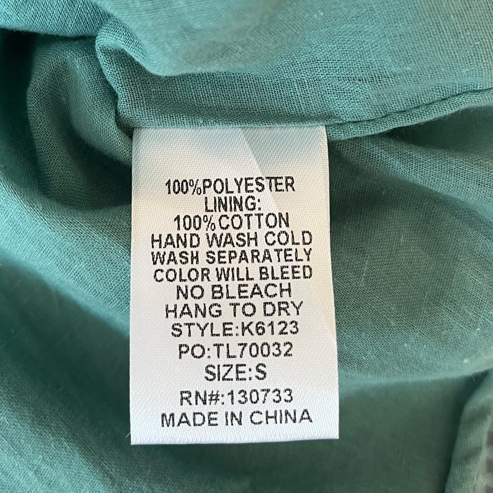 {Umgee} Waffle Print Flutter Short Sleeve Blouse in Teal - Womens Small - NWT - Picture 9 of 9